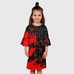 Платье клеш для девочки Destiny краски надписи текстура, цвет: 3D-принт — фото 2