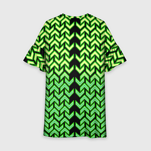 Детское платье Зелёные стрелки на чёрном фоне киберпанк / 3D-принт – фото 2