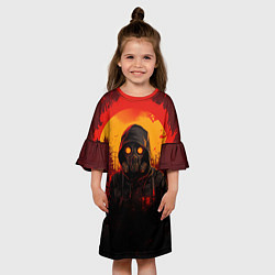 Платье клеш для девочки Stalker 2 fire ghost, цвет: 3D-принт — фото 2