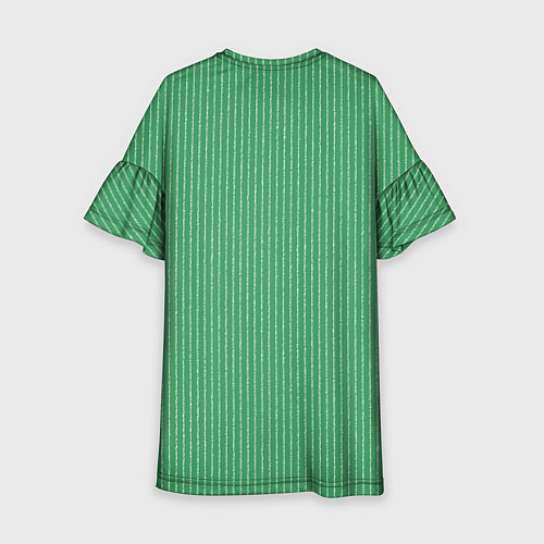 Детское платье Нефритовый зелёный в полоску / 3D-принт – фото 2