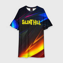 Платье клеш для девочки Silent hill stripes neon, цвет: 3D-принт