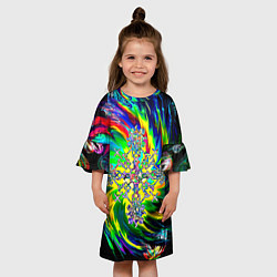 Платье клеш для девочки Став обнуление негатива, цвет: 3D-принт — фото 2