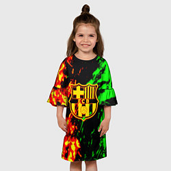 Платье клеш для девочки Barcelona огненное лого, цвет: 3D-принт — фото 2