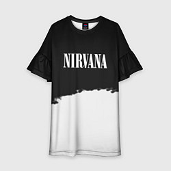 Платье клеш для девочки Nirvana текстура, цвет: 3D-принт