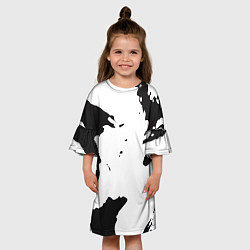 Платье клеш для девочки Черный силуэт Брэд Питт, цвет: 3D-принт — фото 2