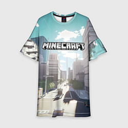 Детское платье Minecraft дневной город