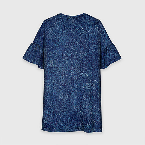 Детское платье Текстура тёмно-синий мелкие квадраты / 3D-принт – фото 2