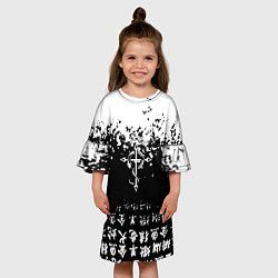 Платье клеш для девочки Fullmetal Alchemist текстура иероглифы, цвет: 3D-принт — фото 2