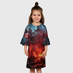 Платье клеш для девочки Абстрактный взрыв, цвет: 3D-принт — фото 2