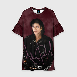 Детское платье Michael Jackson на бордовом фоне