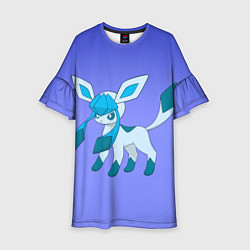 Платье клеш для девочки Glaceon Pokemon, цвет: 3D-принт