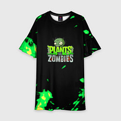 Детское платье Plants vs Zombies зелёная текстура