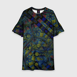 Платье клеш для девочки Креативный геометрический узор, цвет: 3D-принт
