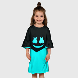 Платье клеш для девочки Marshmello dj geometry, цвет: 3D-принт — фото 2