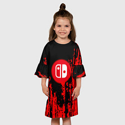 Платье клеш для девочки Nintendo огенное лого краски, цвет: 3D-принт — фото 2