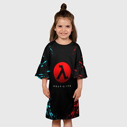 Платье клеш для девочки Half life краска текстура валф, цвет: 3D-принт — фото 2