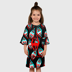 Платье клеш для девочки Elder scrolls glitch, цвет: 3D-принт — фото 2