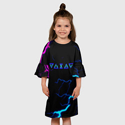 Платье клеш для девочки Ведьмак игры молния, цвет: 3D-принт — фото 2