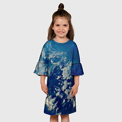 Платье клеш для девочки Небо Земли - star dust, цвет: 3D-принт — фото 2
