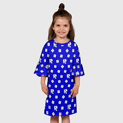 Платье клеш для девочки Роблокс паттерн мобайл, цвет: 3D-принт — фото 2