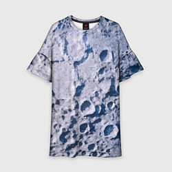 Платье клеш для девочки Кратеры на Луне - star dust, цвет: 3D-принт