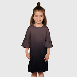 Платье клеш для девочки Градиент тёмный бордовый, цвет: 3D-принт — фото 2