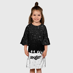 Платье клеш для девочки Skillet rock music band, цвет: 3D-принт — фото 2