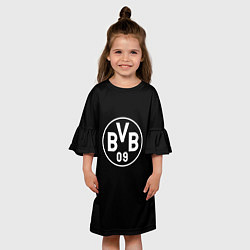Платье клеш для девочки Borussia sport fc белое лого, цвет: 3D-принт — фото 2