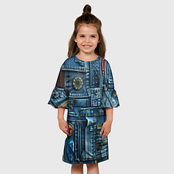 Платье клеш для девочки Джинсы для медработников, цвет: 3D-принт — фото 2