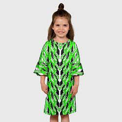 Платье клеш для девочки Зелёная техно броня, цвет: 3D-принт — фото 2