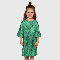 Платье клеш для девочки Мозаика нефритовый зелёный, цвет: 3D-принт — фото 2