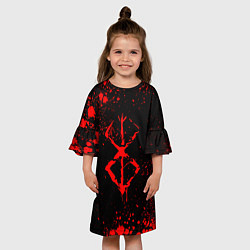 Платье клеш для девочки Клеймо жертвы и брызги - Аниме Берсерк, цвет: 3D-принт — фото 2