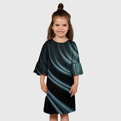 Платье клеш для девочки Темная волна, цвет: 3D-принт — фото 2