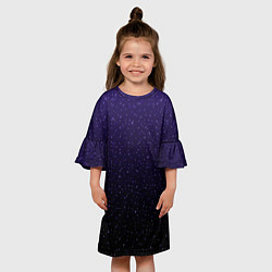 Платье клеш для девочки Градиент ночной фиолетово-чёрный, цвет: 3D-принт — фото 2
