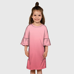 Платье клеш для девочки Нежный розовый градиент, цвет: 3D-принт — фото 2