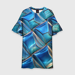 Платье клеш для девочки Объемная стеклянная мозаика, цвет: 3D-принт