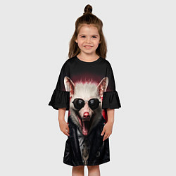 Платье клеш для девочки Крутой опоссум, цвет: 3D-принт — фото 2