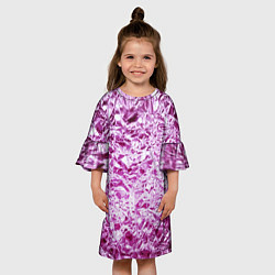 Платье клеш для девочки Сверкающая розовая фактура фольги, цвет: 3D-принт — фото 2