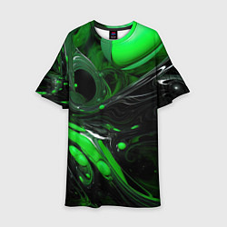 Детское платье Green dark abstract geometry style