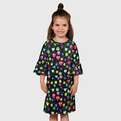 Платье клеш для девочки В смайликах, цвет: 3D-принт — фото 2