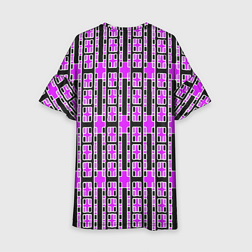 Детское платье Розовые и чёрные кирпичики на чёрном фоне / 3D-принт – фото 2