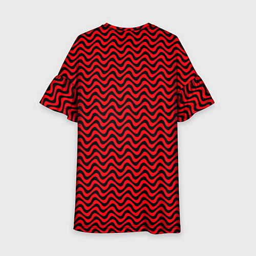 Детское платье Чёрно-красный искажённые полосы / 3D-принт – фото 2