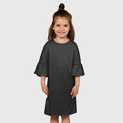 Платье клеш для девочки Тёмно-серый паттерн сетка, цвет: 3D-принт — фото 2