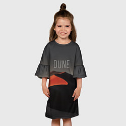 Платье клеш для девочки Дюна - песок, цвет: 3D-принт — фото 2