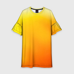 Платье клеш для девочки Яркий оранж, цвет: 3D-принт