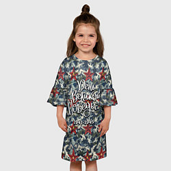 Платье клеш для девочки День Великой Победы камуфляж, цвет: 3D-принт — фото 2