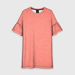 Платье клеш для девочки Паттерн мозаика тёмно-персиковый, цвет: 3D-принт