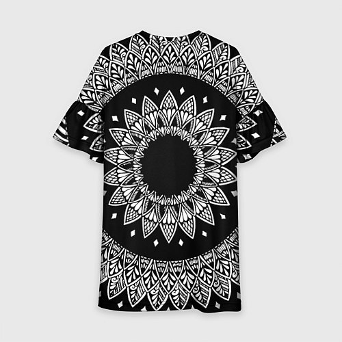 Детское платье Мандала черно-белая с лепестками / 3D-принт – фото 2
