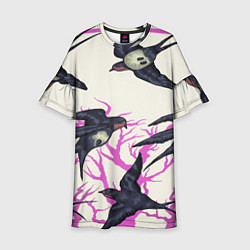 Платье клеш для девочки Migratory birds, цвет: 3D-принт