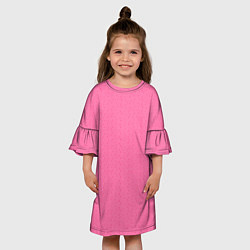 Платье клеш для девочки Яркий розовый однотонный в крапинку, цвет: 3D-принт — фото 2
